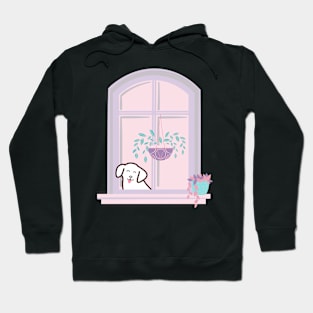 Smiling Labrador at the Window Hoodie